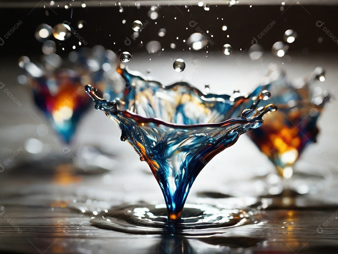 Água em movimento respingos