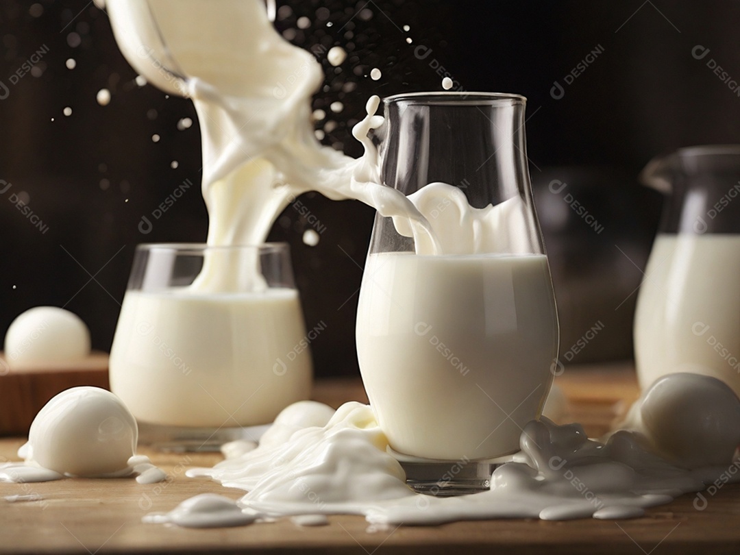 Copos com vitamina branca