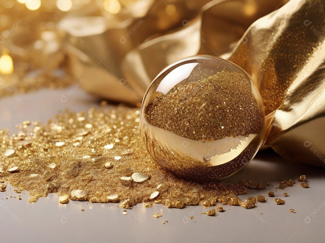 Esfera dourada para decoração