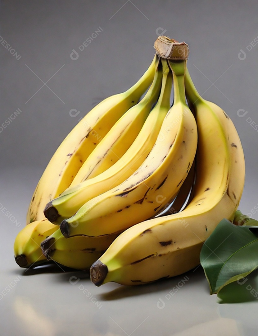 Bananas sobre fundo cinza