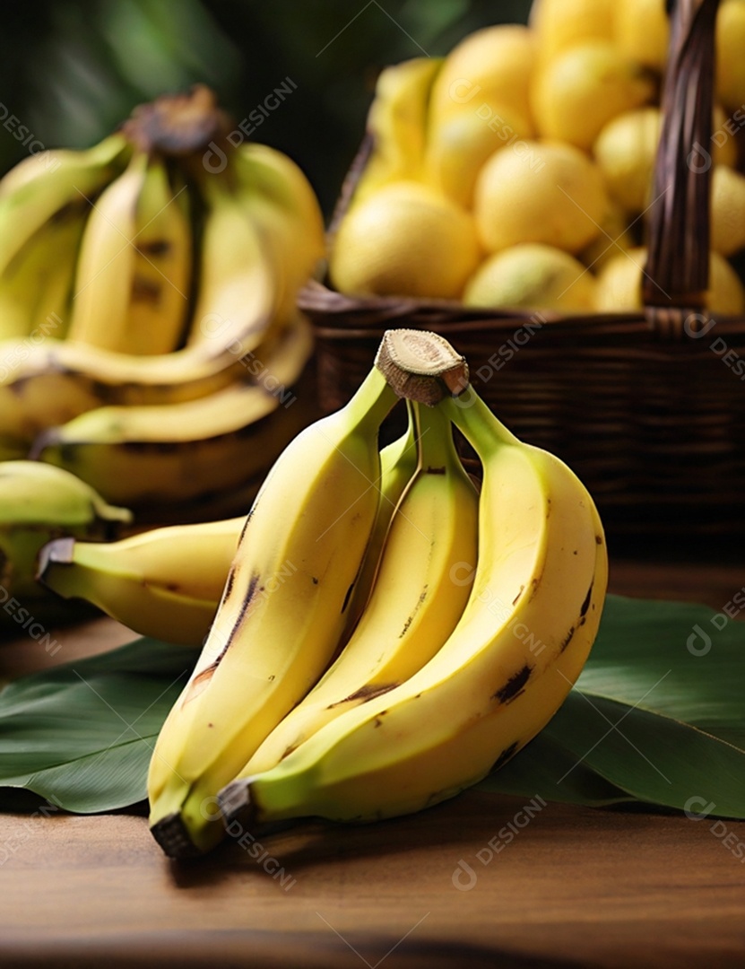 Cachos de bananas maduras