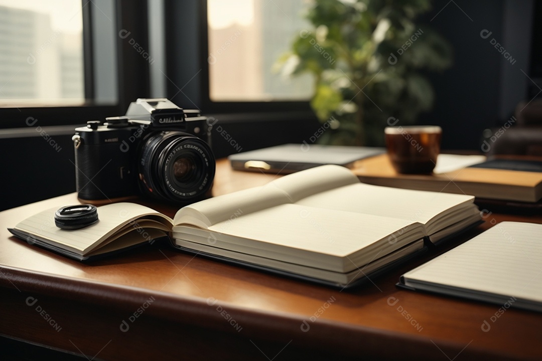 Mesa de estúdio de fotografia vintage linda
