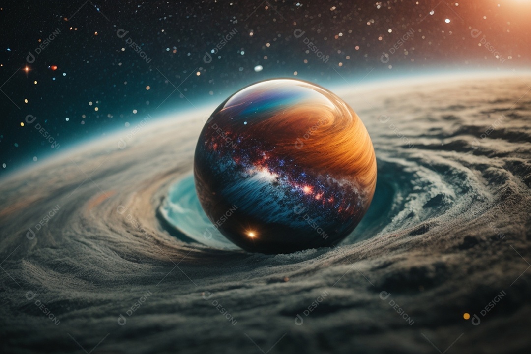 Um planeta no meio do espaço