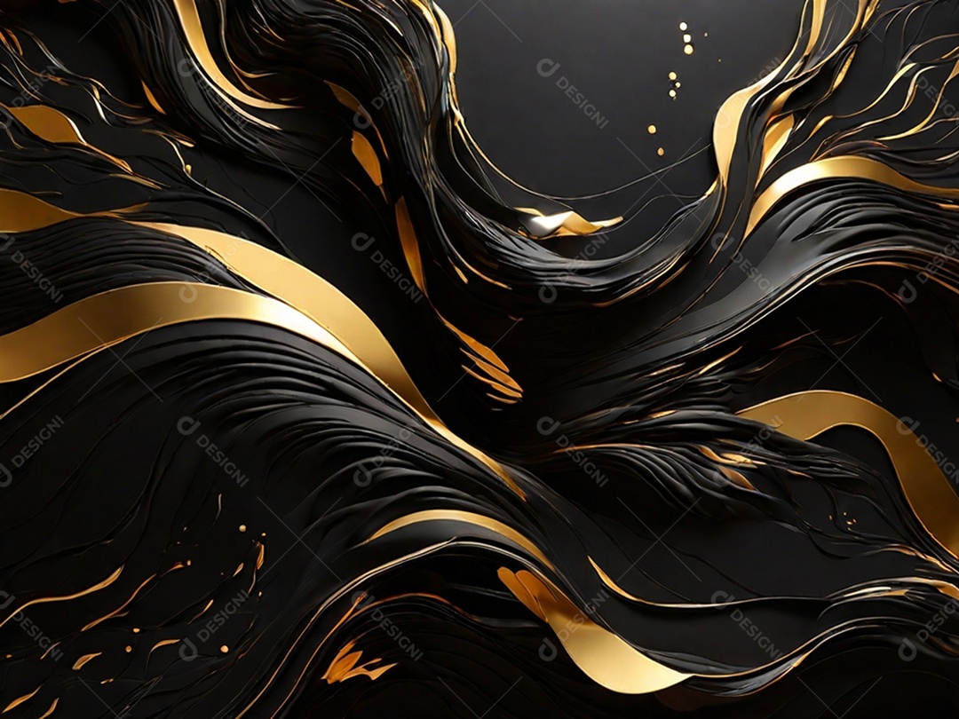 Preto e dourado arte abstrata