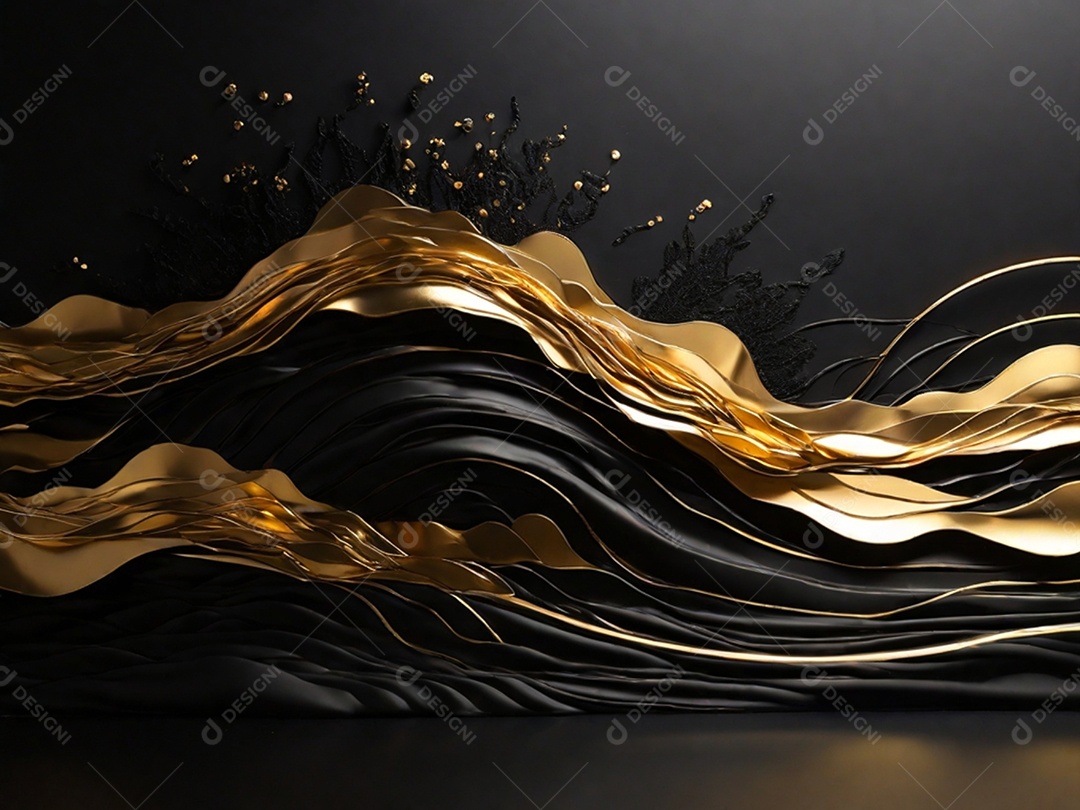 Preto e dourado arte abstrata