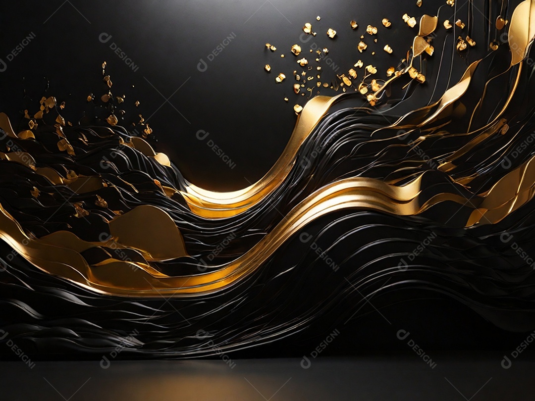 Preto e dourado arte abstrata