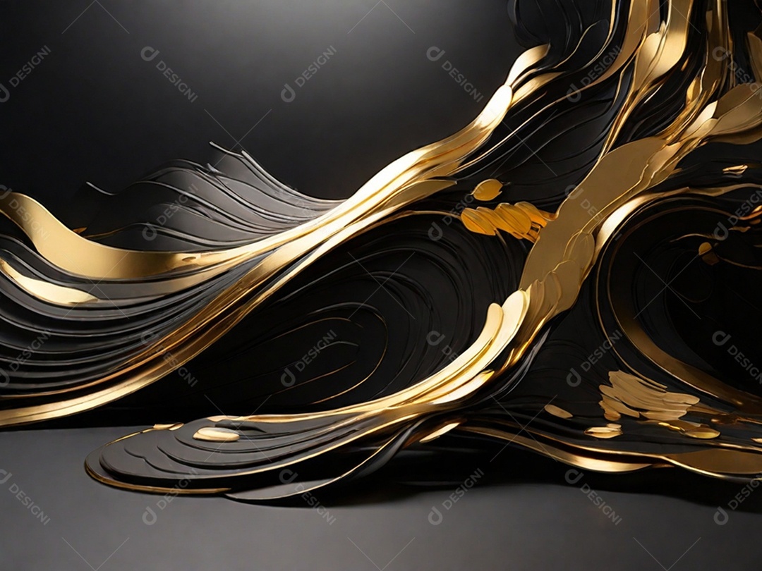 Fundo abstrato preto com dourado