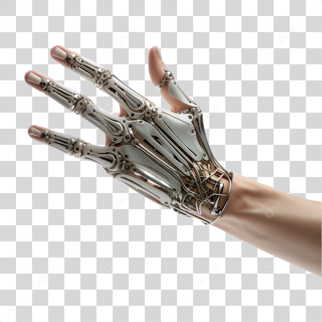 Mão Metálica PNG Transparente
