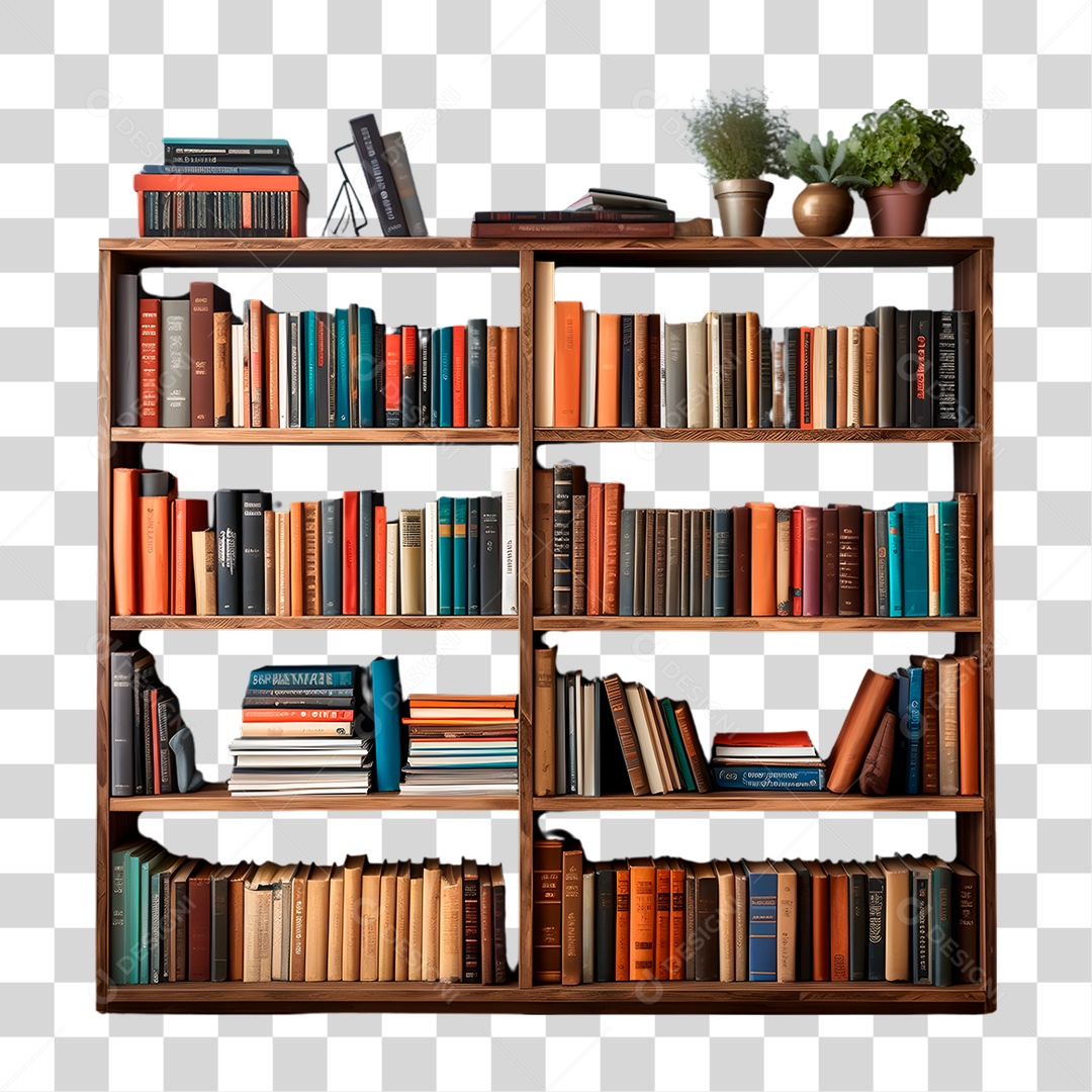 Prateleira de Livros PNG Transparente