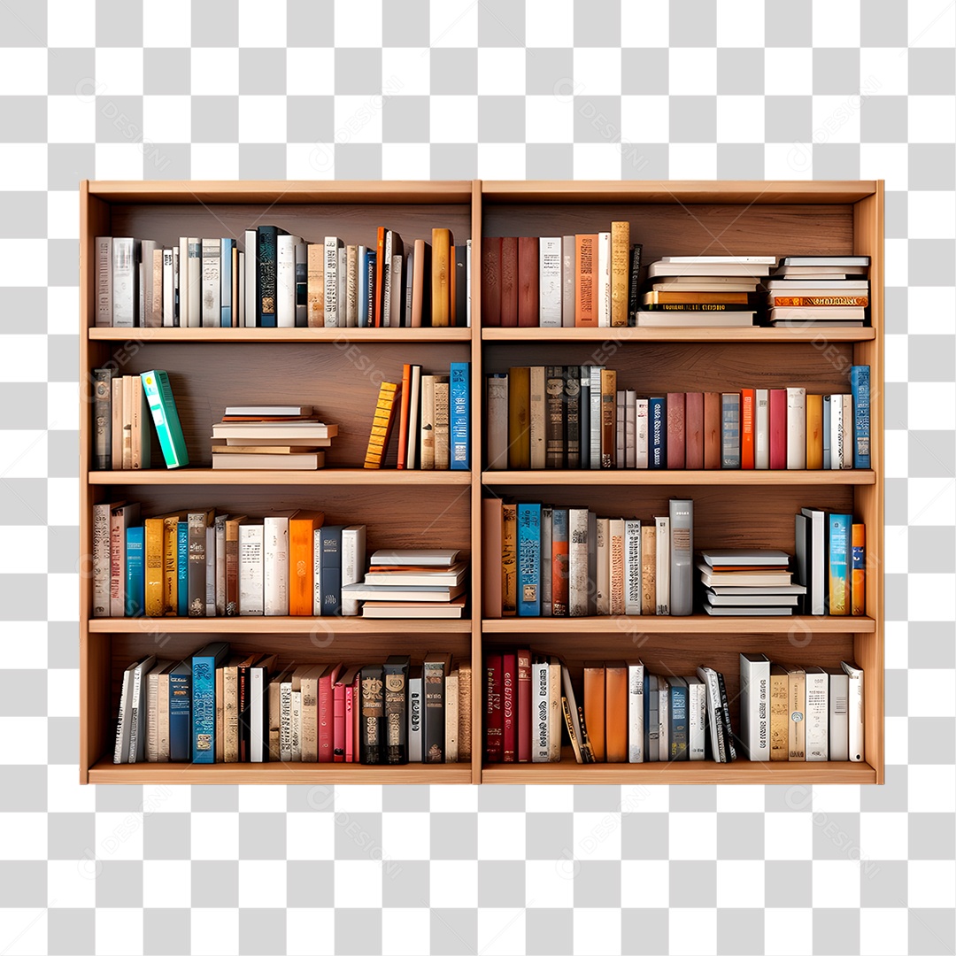 Prateleira de Livros PNG Transparente