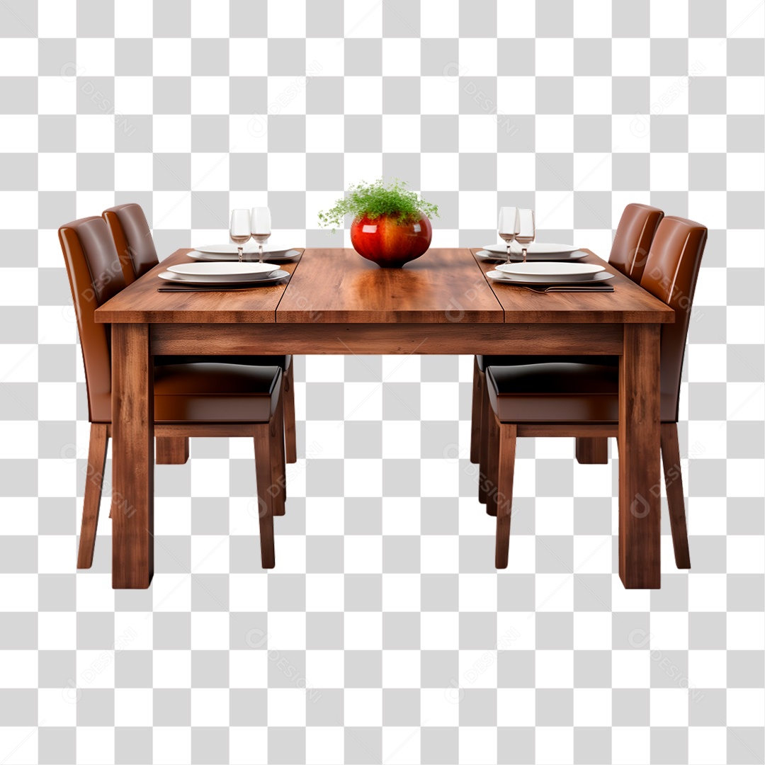 Mesa de Madeira PNG Transparente