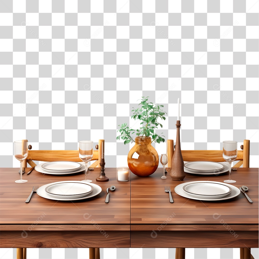 Mesa de Madeira PNG Transparente