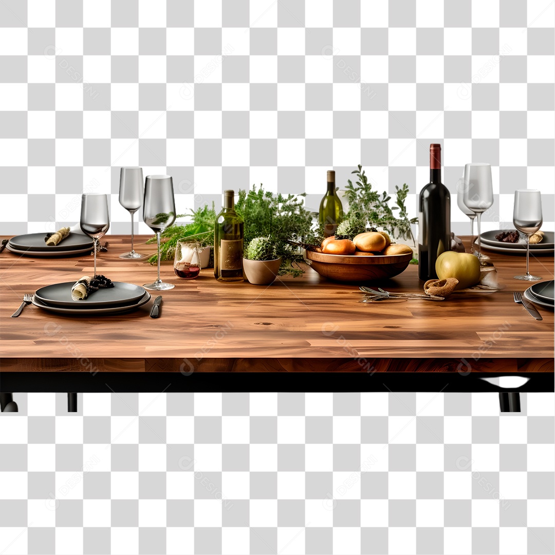 Mesa de Madeira PNG Transparente