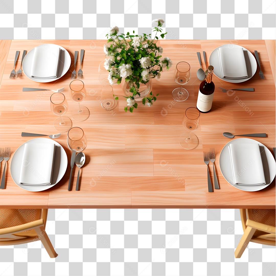 Mesa de Madeira PNG Transparente