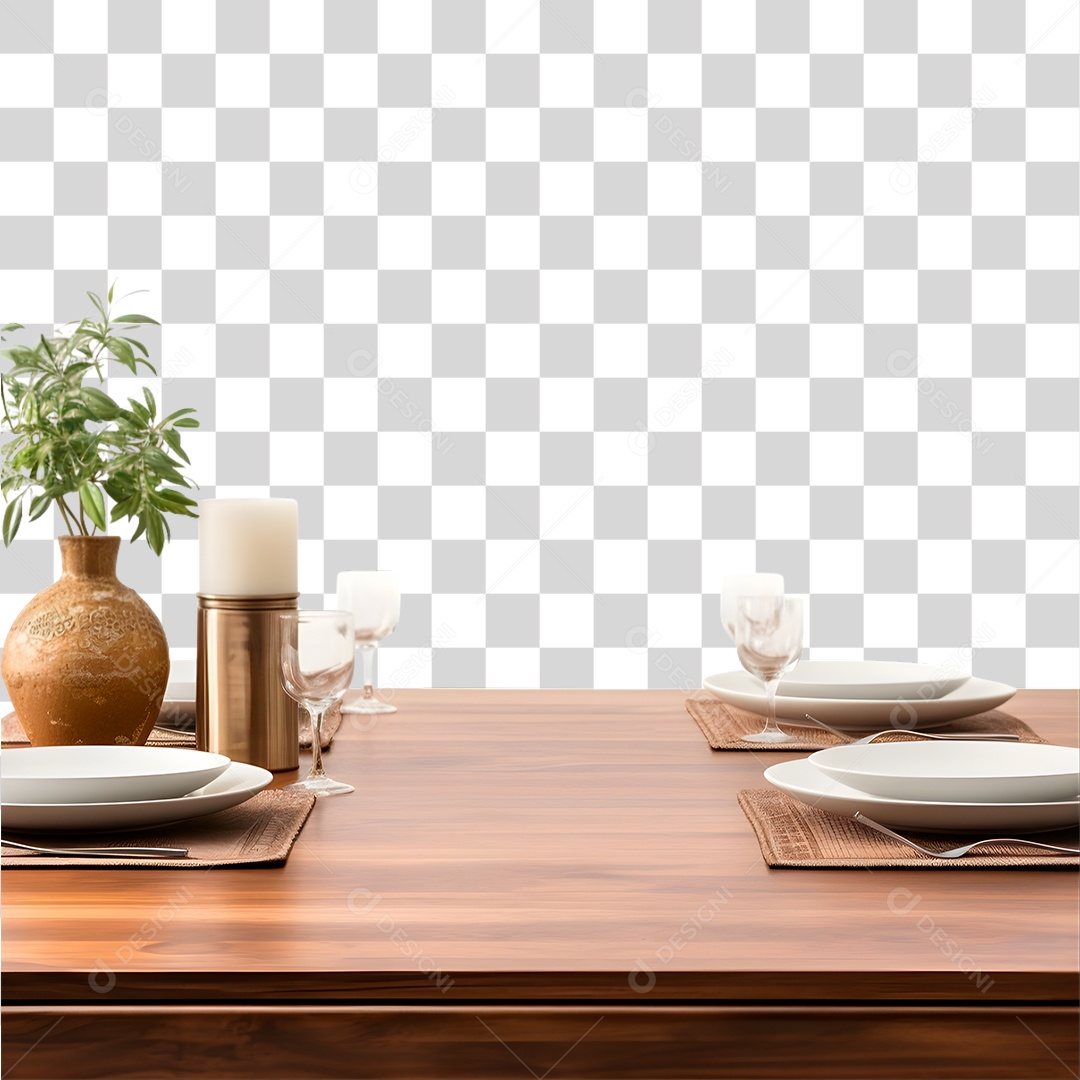 Mesa de Madeira PNG Transparente