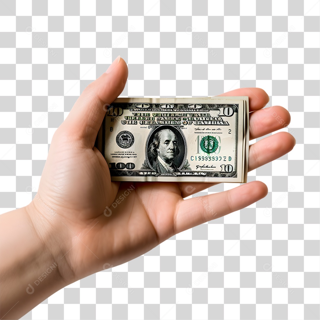 Mão Segurando Dólar PNG Transparente