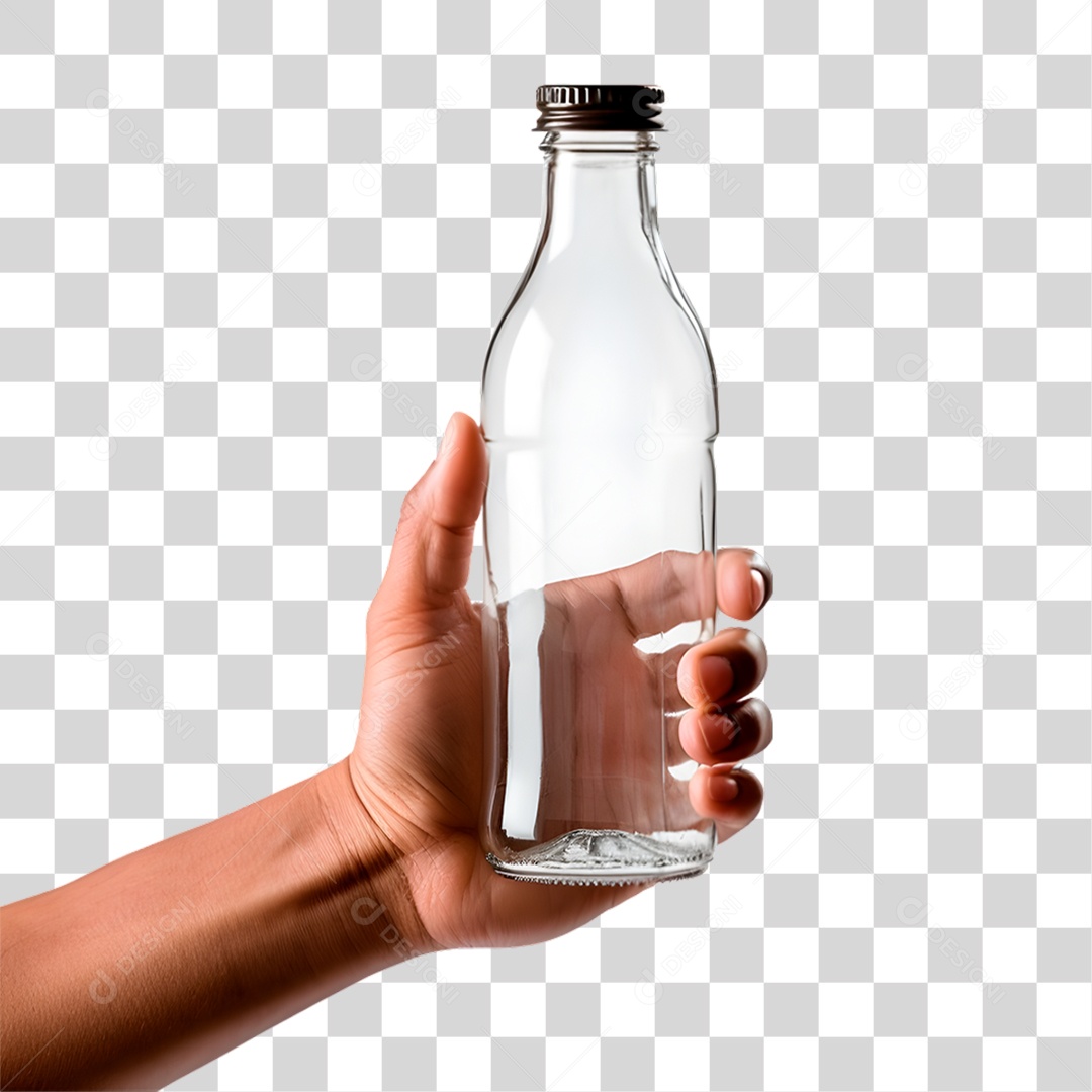Mão Segurando Garrafa PNG Transparente