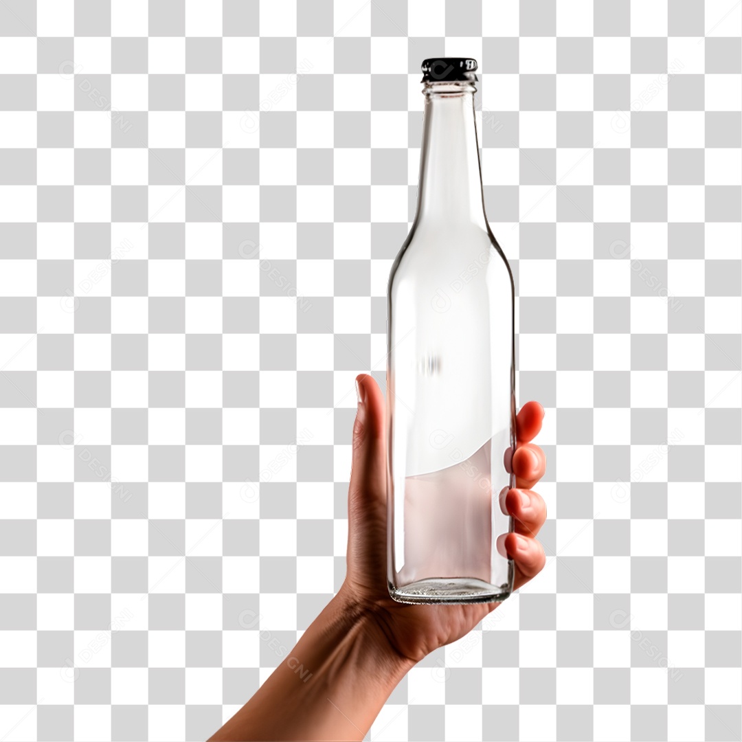 Mão Segurando Garrafa PNG Transparente