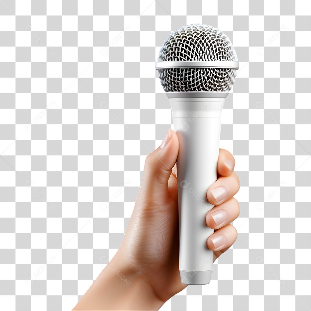 Mão Segurando Microfone PNG Transparente