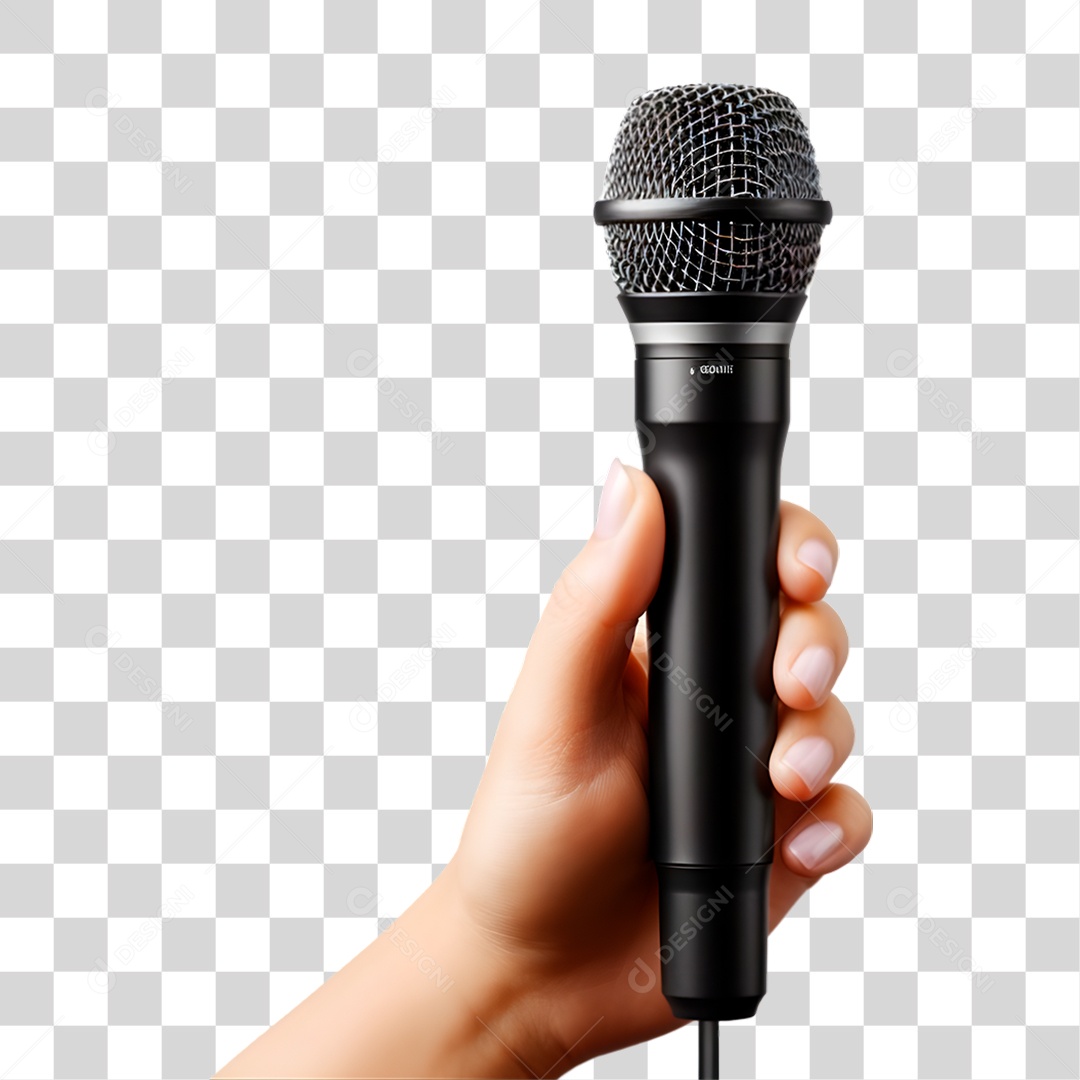 Mão Segurando Microfone PNG Transparente