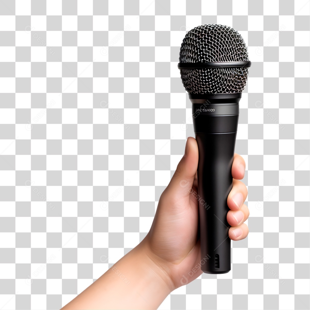Mão Segurando Microfone PNG Transparente