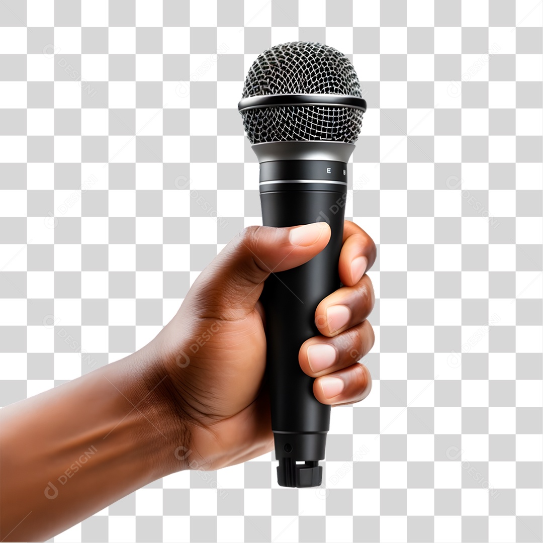 Mão Segurando Microfone PNG Transparente
