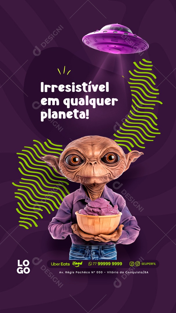 Story Irresistível em Qualquer Planeta Social Media PSD Editável