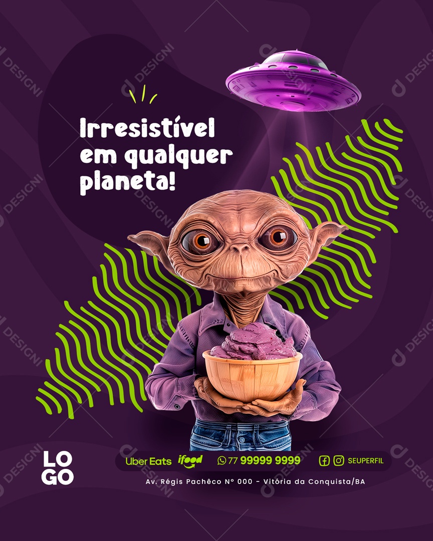 Irresistível em Qualquer Planeta Social Media PSD Editável