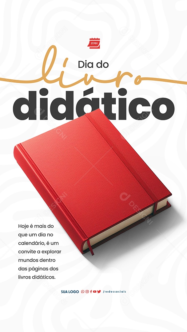 Story Dia do Livro Didático 27 de Fevereiro Social Media PSD Editável