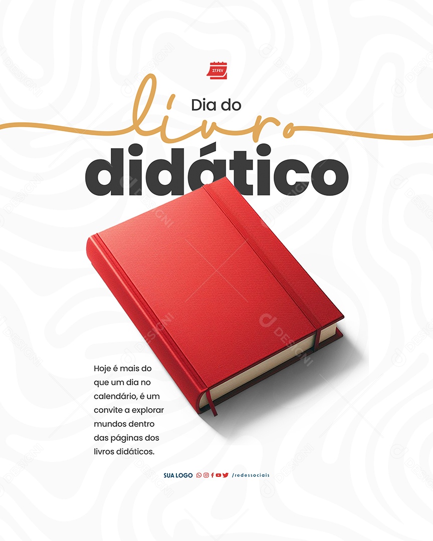 Dia do Livro Didático 27 de Fevereiro Social Media PSD Editável