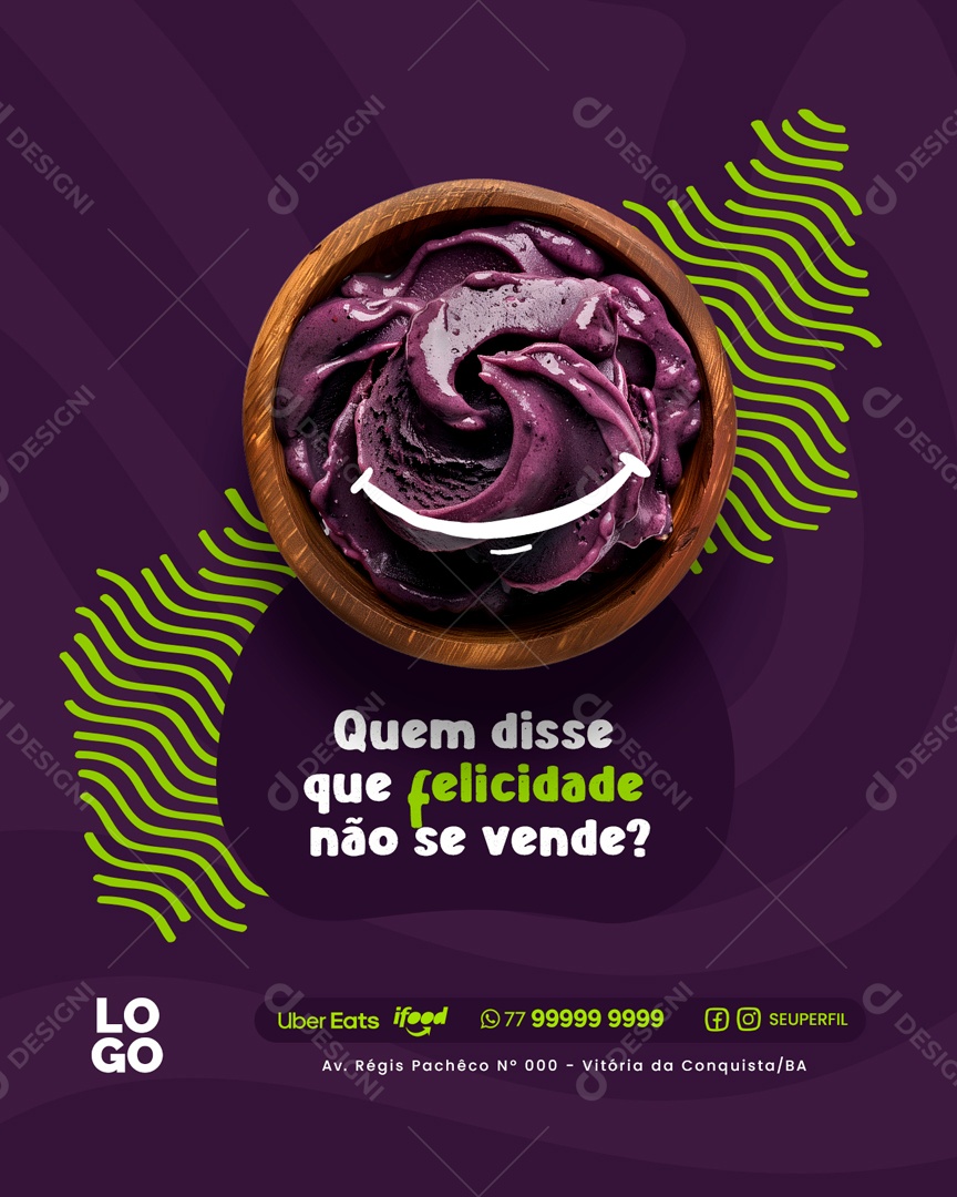 Quem Disse Felicidade não se Vende Social Media PSD Editável