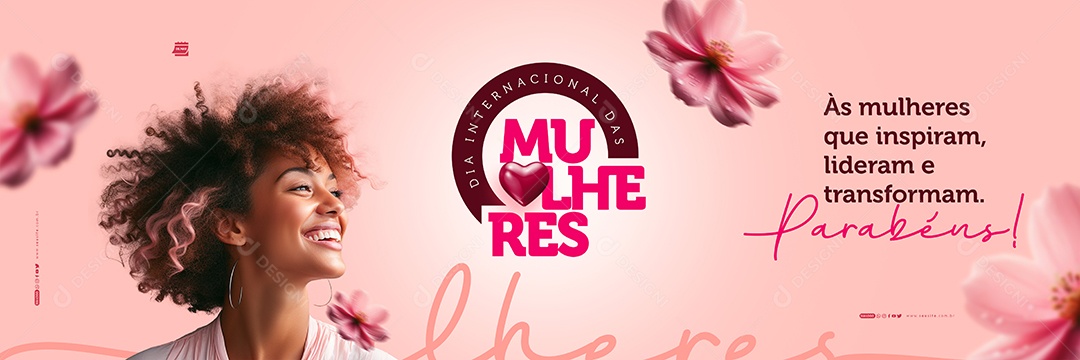 Carrossel Dia Internacional das Mulheres 08 de Março Parabéns Social Media PSD Editável