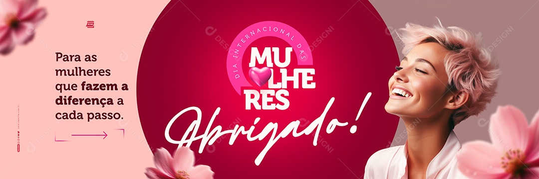 Carrossel Dia Internacional das Mulheres 08 de Março Obrigado Social Media PSD Editável