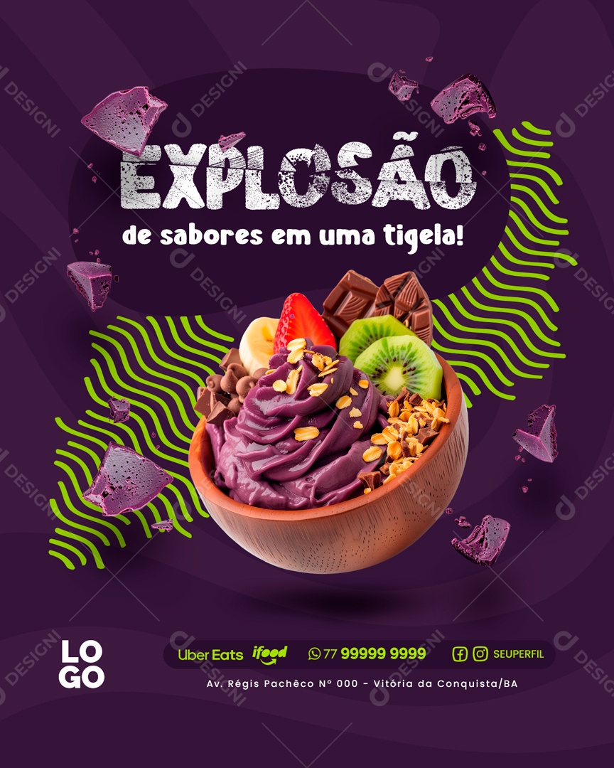 Explosão de Sabores em uma Tigela Social Media PSD Editável