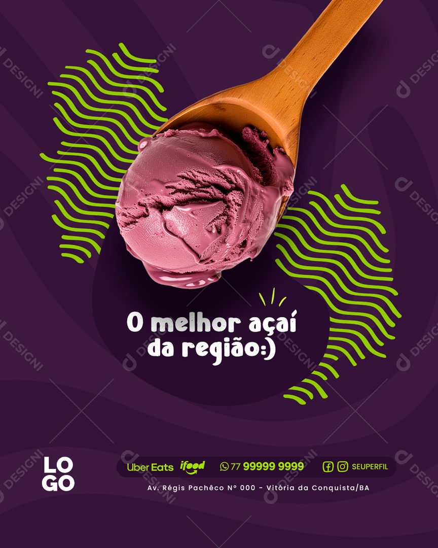 O Melhor Açaí da Região Social Media PSD Editável