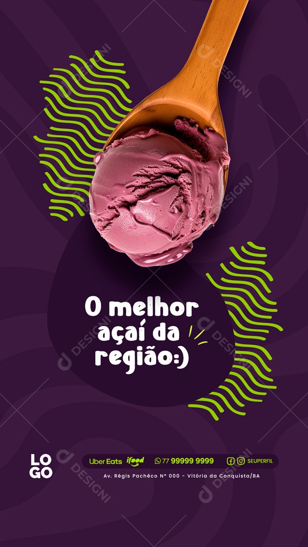Story O Melhor Açaí da Região Social Media PSD Editável