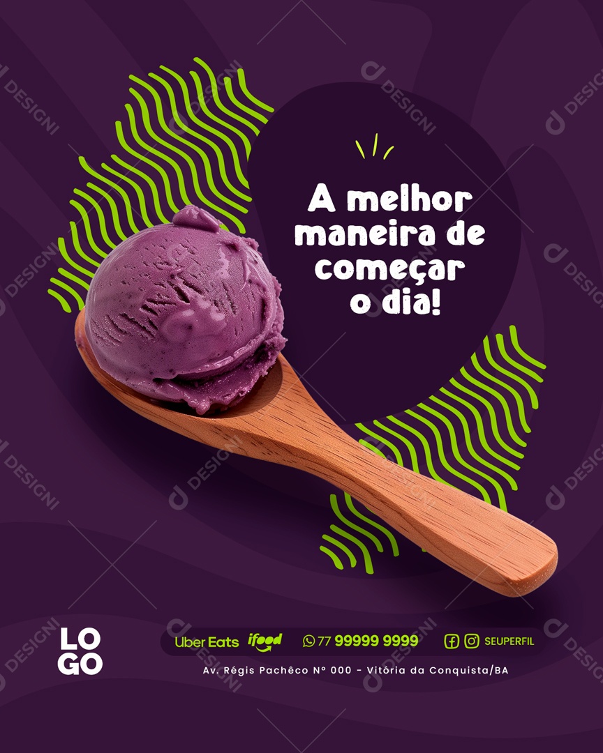 A Melhor Maneira do Começar o Dia Social Media PSD Editável