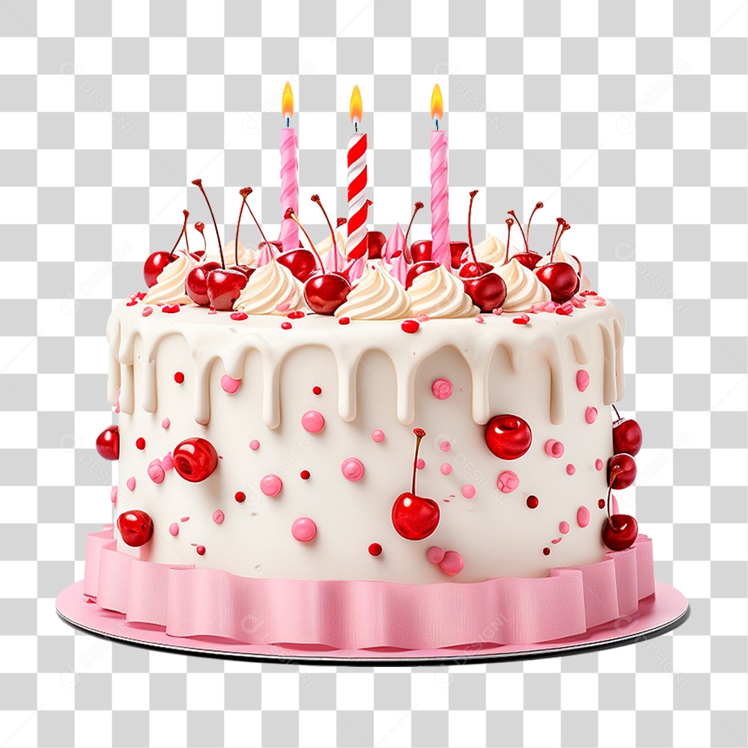 Bolo de AniversárioPNG Transparente