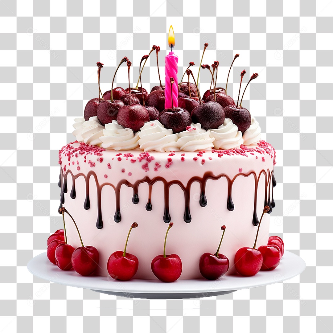 Bolo de Aniversário PNG Transparente