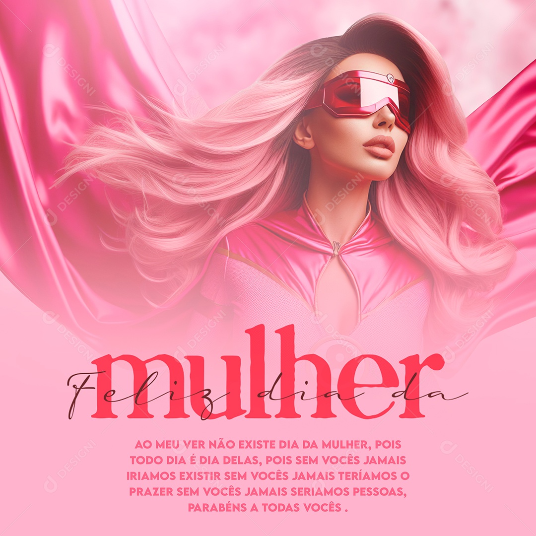 Dia Internacional das Mulheres 8 de Março sem Vocês Jamais Seriamos Pessoas Social Media PSD Editável