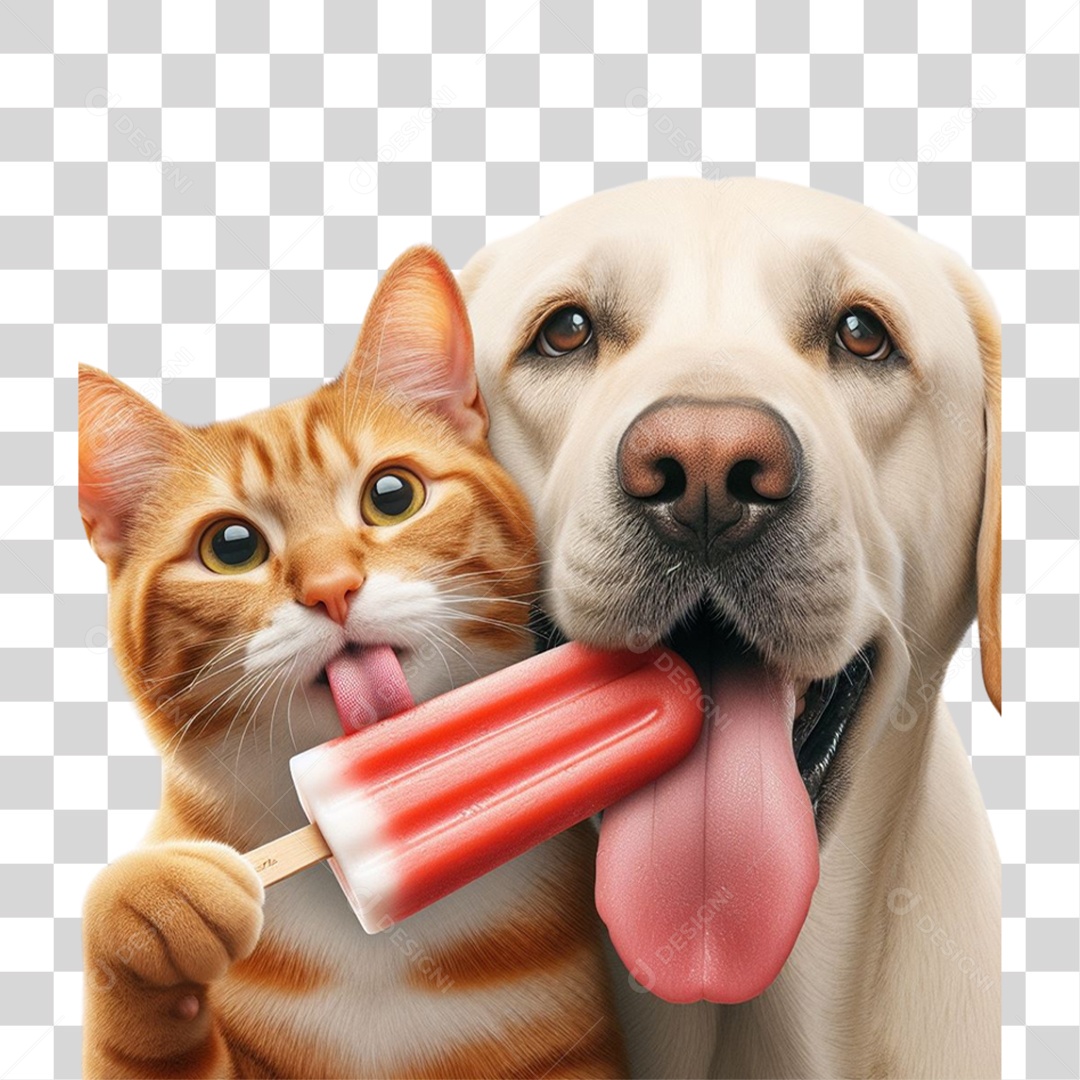 Desenho Cartoon Imagem Cão e Gato PNG Transparente