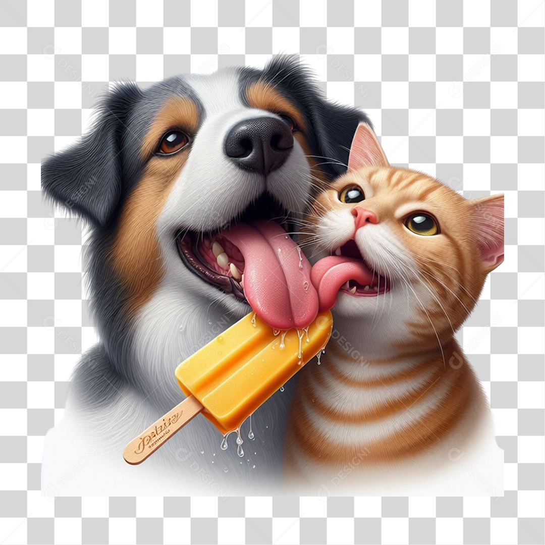 Desenho Cartoon Imagem Cão e Gato PNG Transparente