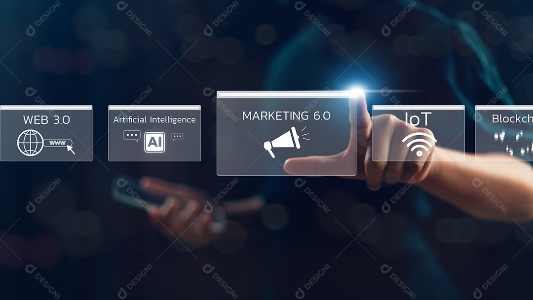 Redes de comunicação de tecnologia de inteligência artificial de IA digita