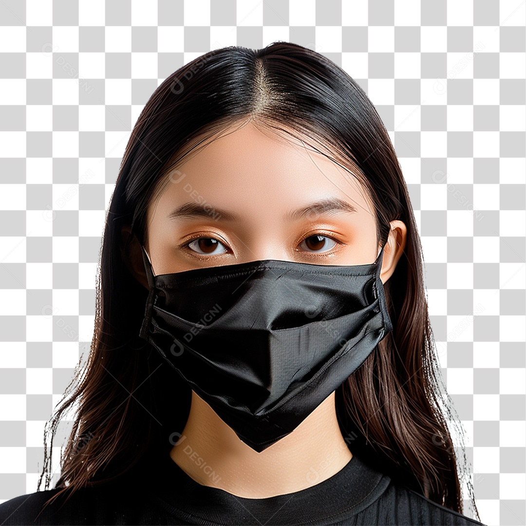 Mulher Usando Mascara Médica PNG Transparente