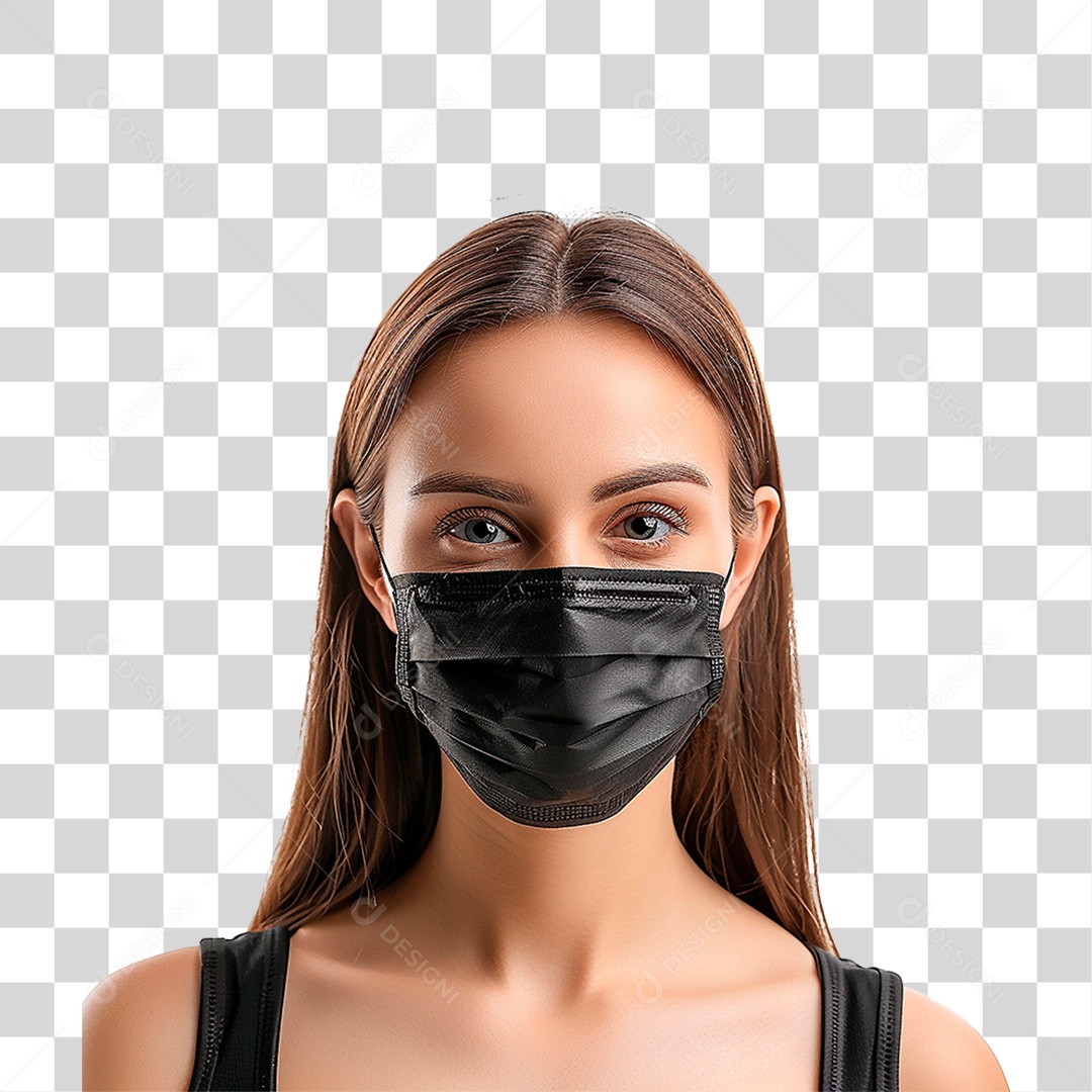 Mulher Usando Mascara Médica PNG Transparente