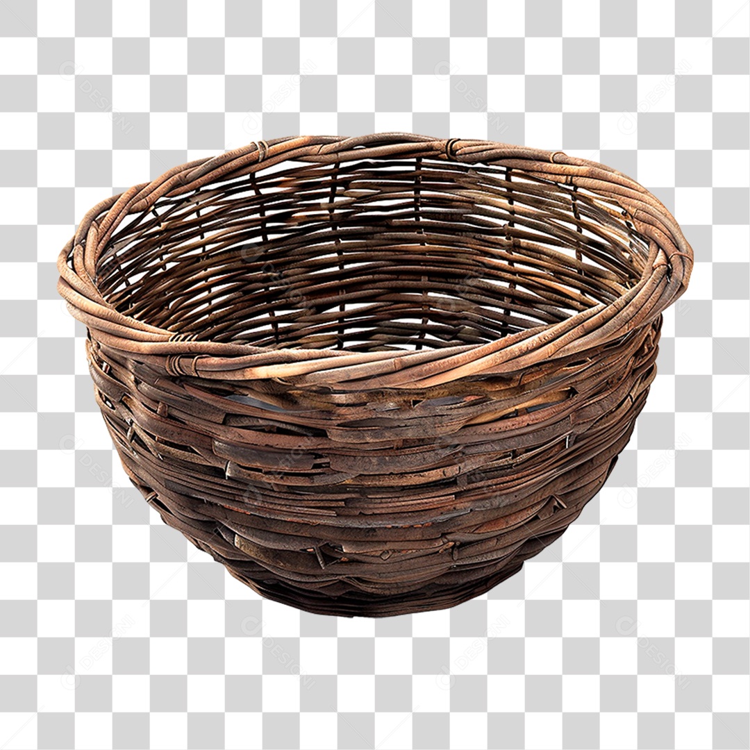 Cesta de Vime PNG Transparente