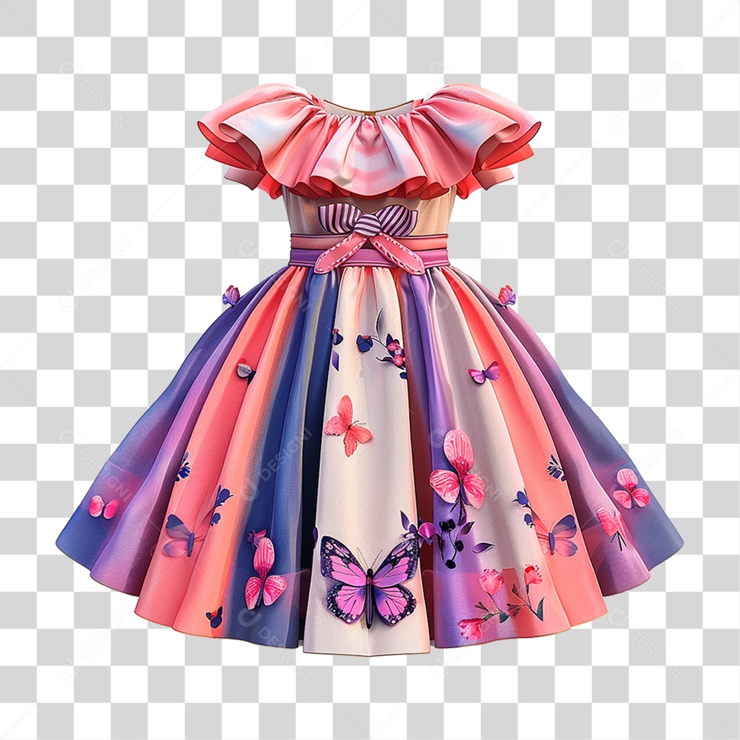 Vestido Infantil PNG Transparente