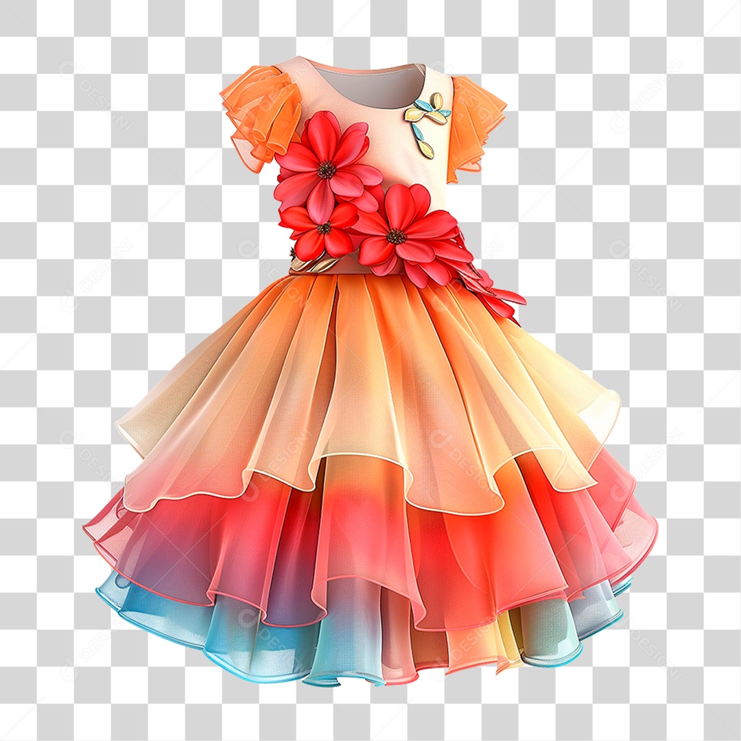 Vestido Infantil PNG Transparente