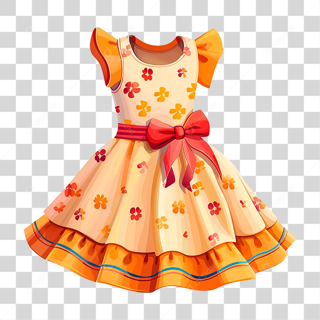 Vestido Infantil PNG Transparente