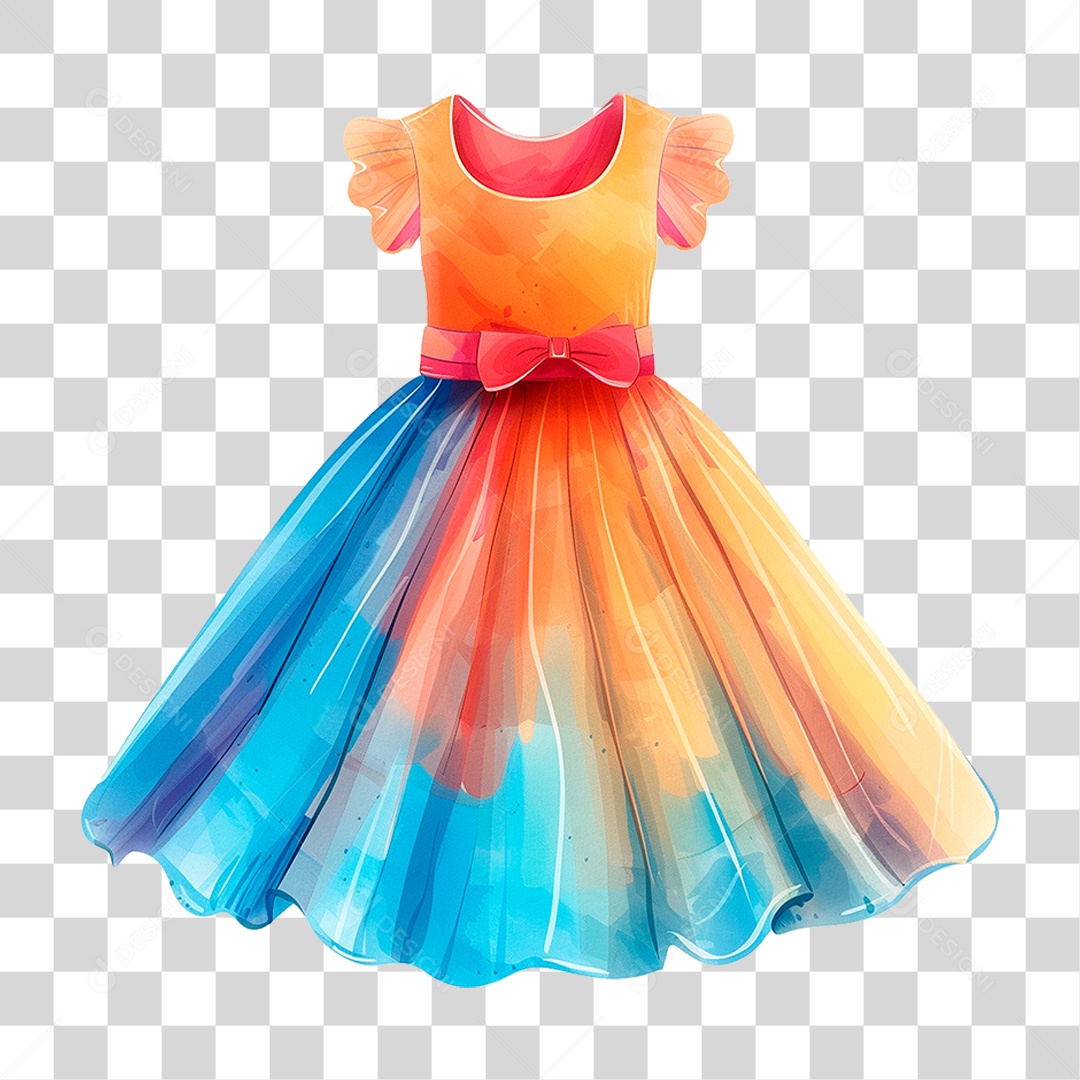 Vestido Infantil PNG Transparente